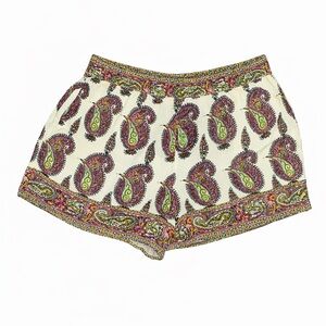 Ett:Twa by Anthropologie Multicolor Paisley Scarf Print Shorts, Size L